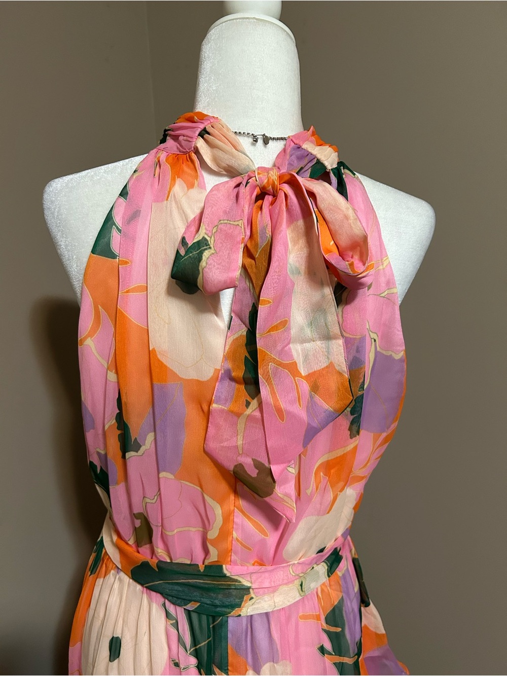 Alex Marie Sail Into Summer Nina Halter Dress Ruffled Pink Maxi Dress Sz -12 - Picture 7 of 9
